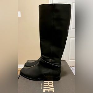 FRYE MELISSA BELTED TALL BOOTS : BLACK SIZE 6 NWB